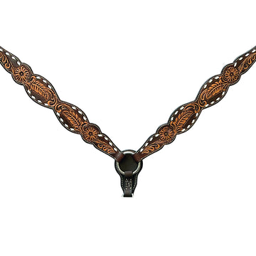 Bar H Equine Genuine Western American Leather Horse Premium Headstall & Breast Collar Set